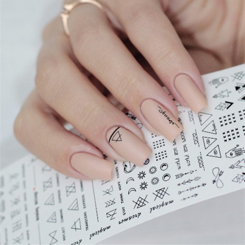 Geometric Nail Stickers – DIY Nail Polish Art Decals